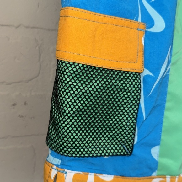 Nike swim trunks small NeW Multicolor Patchwork Shorts volleyball athletic - Picture 5 of 9